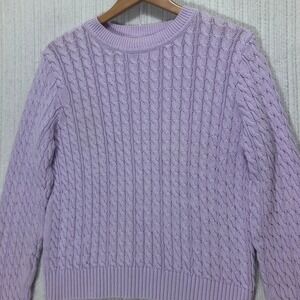 Mark Fore & Strike‎ Cable Knit Sweater Womens Medium Purple Pullover